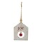 Northlight Rustic Wooden "JOY" with Bell Christmas Tag Ornament - 8" - Red and White